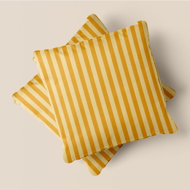 Cojín Decorativo Rayas amarillas y amarillas oscuras (Yellow & Dark Yellow Stripes Throw Pillow)