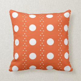 Cojín Decorativo Rayas anaranjadas y blancas de Polkadot