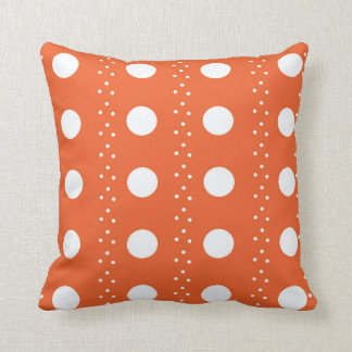 Cojín Decorativo Rayas anaranjadas y blancas de Polkadot