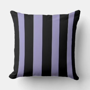 Cojín Decorativo Rayas anchas clásicas negras y lavanda