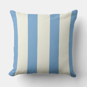 Cojín Decorativo Rayas Anchas de Azul Claro y Crema Funhaus