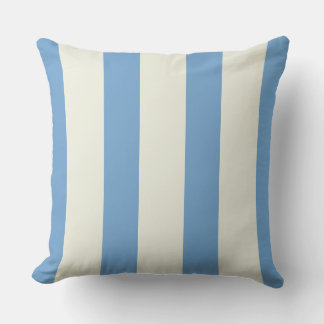 Cojín Decorativo Rayas Anchas de Azul Claro y Crema Funhaus