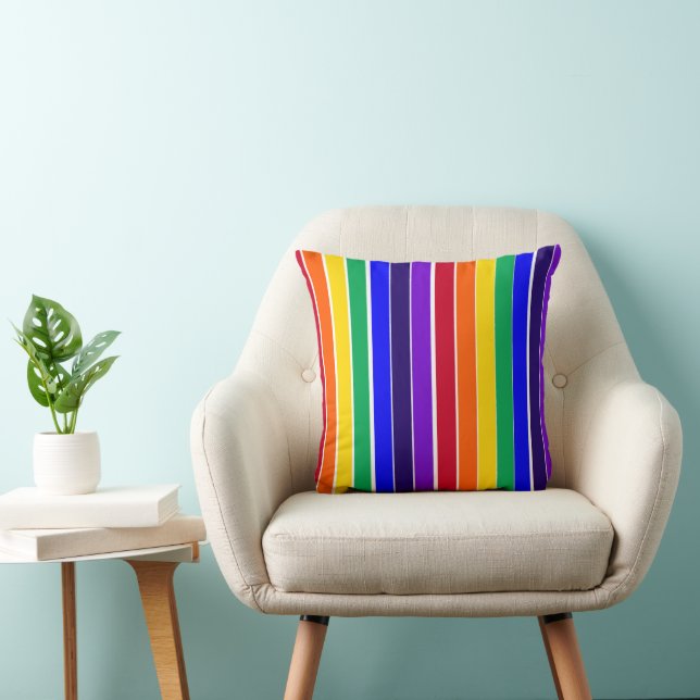 Cojín Decorativo Rayas arcoiris (Silla)