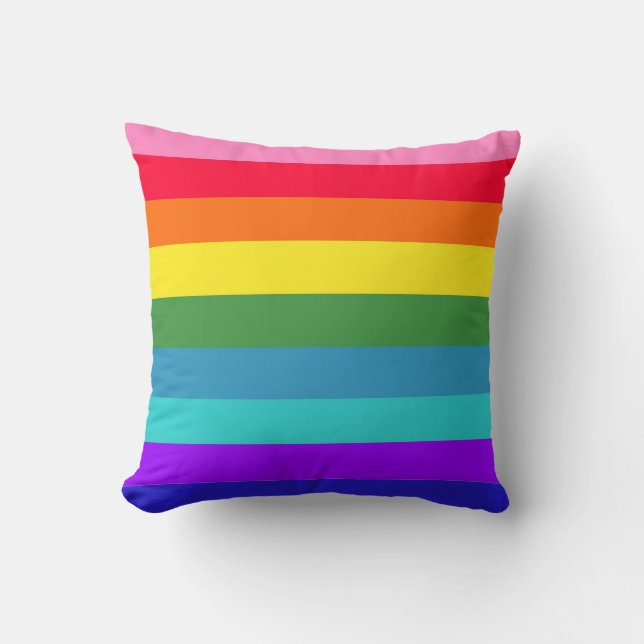 Cojín Decorativo Rayas arcoiris MoJo Pillow estadounidense (Anverso)