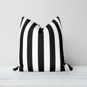 Cojín Decorativo Rayas Atemporales Negro y Blanco