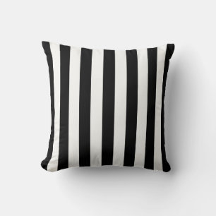 Cojín Decorativo Rayas Atemporales Negro y Blanco