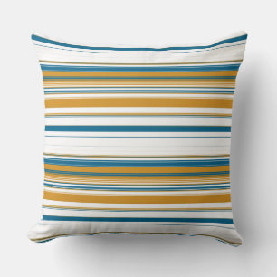 Cojín Decorativo Rayas azules amarillas y blancas