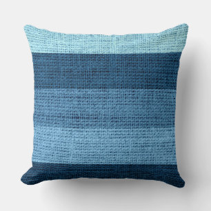 Cojín Decorativo Rayas azules Burlap Linen Jute Rústico