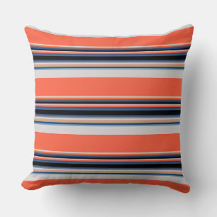 Cojín Decorativo Rayas azules de naranja suave