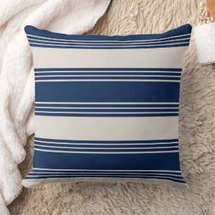 Cojín Decorativo Rayas azules náuticas de la Marina