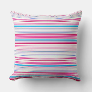 Cojín Decorativo Rayas azules rosadas lindas