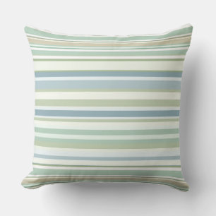 Cojín Decorativo Rayas azules verdes y blancas