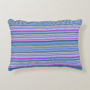 Cojín Decorativo Rayas azules violetas lindas