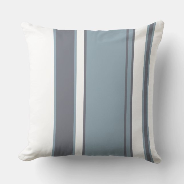 Cojín Decorativo Rayas azules y blancas (Anverso)