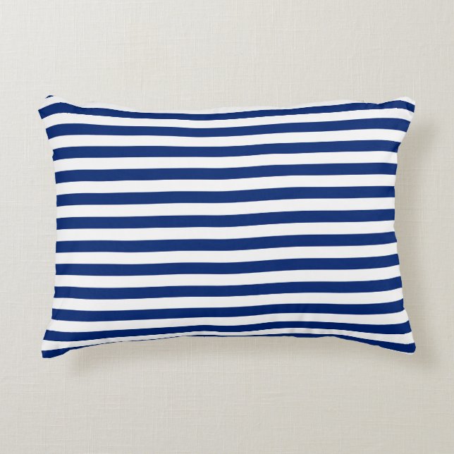 Cojín Decorativo Rayas Azules y Blancas (Anverso)