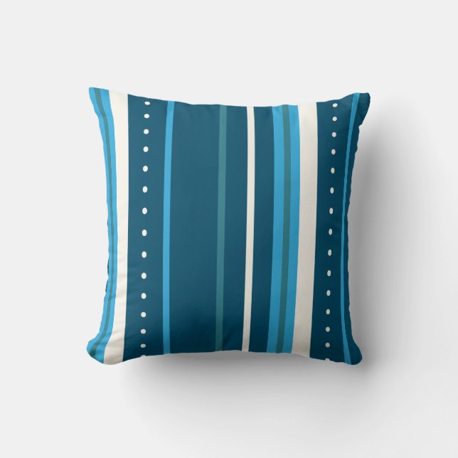Cojín Decorativo Rayas azules y blancas (Anverso)