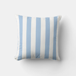 Cojín Decorativo Rayas Azules y Blancas Costeras Preppy