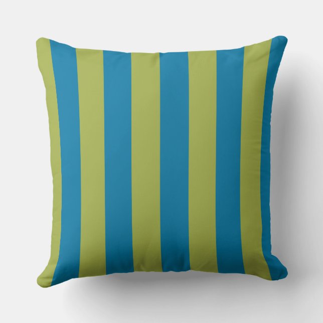 Cojín Decorativo Rayas azules y verdes (Reverso )