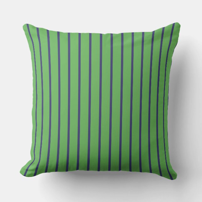 Cojín Decorativo Rayas azules y verdes (Anverso)