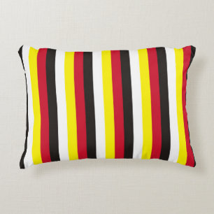 Cojín Decorativo rayas bandera Brunei país patrón blanco negro re