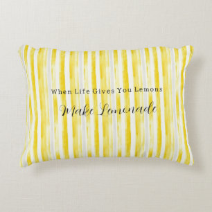 Cojín Decorativo Rayas Blancas Amarillo Limón