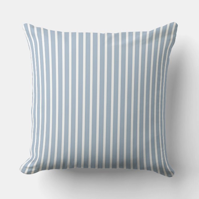 Cojín Decorativo Rayas Blancas Azul Claro   (Anverso)
