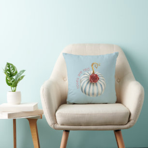 Cojín Decorativo Rayas Blancas Azules Doradas Rosa Roja Calabaza