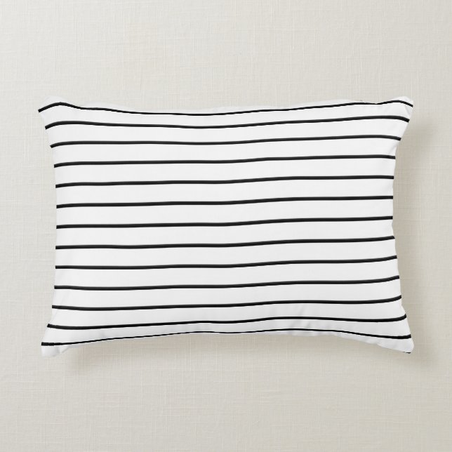Cojín Decorativo Rayas blancas negras cortas (Anverso)