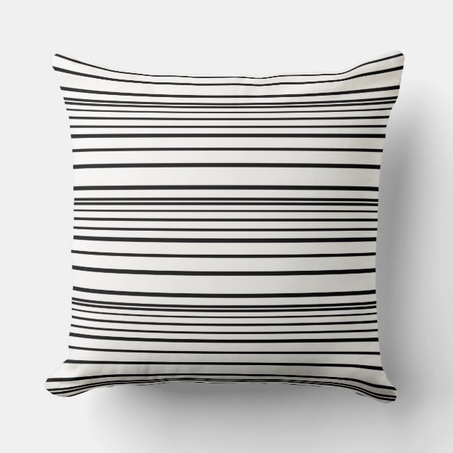 Cojín Decorativo Rayas blancas negras cortas (Anverso)