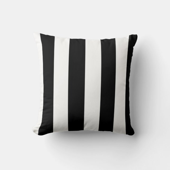 Cojín Decorativo Rayas blancas y negras (Anverso)