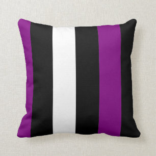 Cojín Decorativo Rayas blancos y negros púrpuras