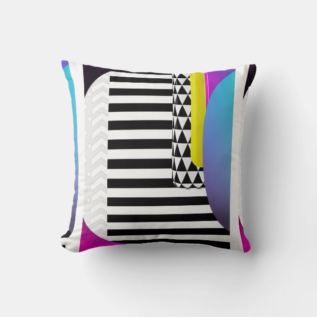 Cojín Decorativo Rayas Chevron Triángulos (Anverso)