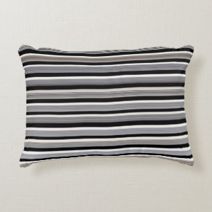 Cojín Decorativo Rayas - Colores Suaves Negro Blanco Gris