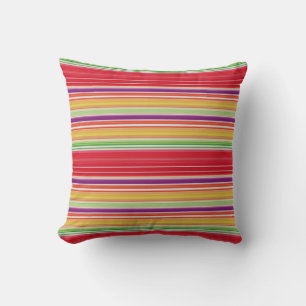 Cojín Decorativo Rayas coloridas rojas lindas