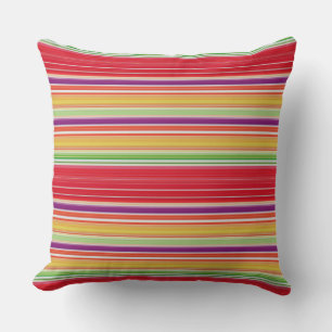 Cojín Decorativo Rayas coloridas rojas lindas