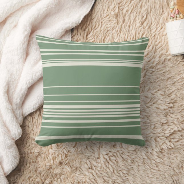 Cojín Decorativo Rayas complejas en verde (Manta)