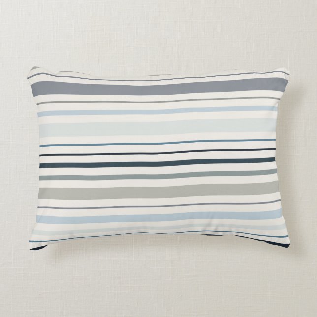 Cojín Decorativo Rayas Costeras Azules (Anverso)