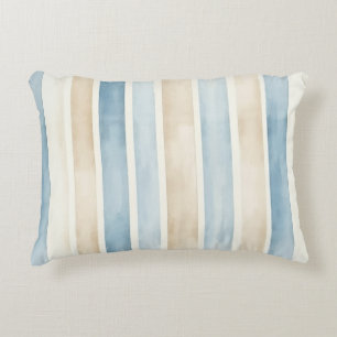 Cojín Decorativo Rayas Crema Azul de Playa