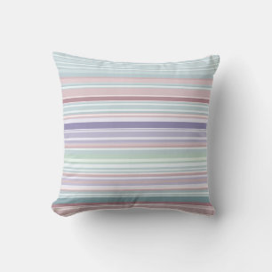 Cojín Decorativo Rayas de Aqua, Blush y Lavanda