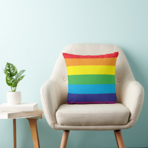 Cojín Decorativo Rayas de arcoíris Lgbt Lgbt