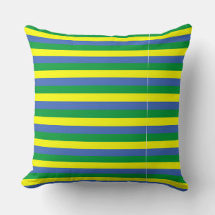 Cojín Decorativo rayas de bandera gabonesa símbolo de país amarillo