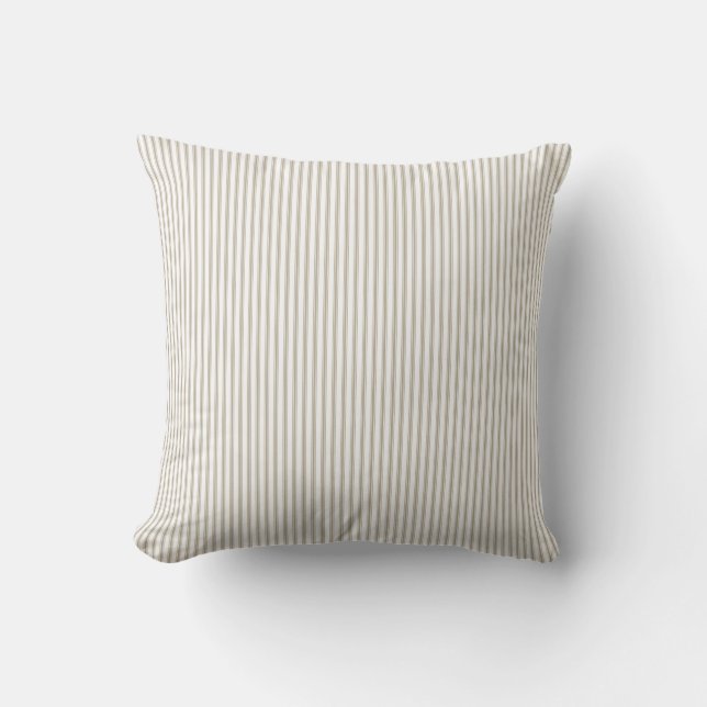Cojín Decorativo Rayas de beige y blanco (Anverso)