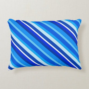 Cojín Decorativo Rayas de caramelo estratificadas - cobalto y azul 