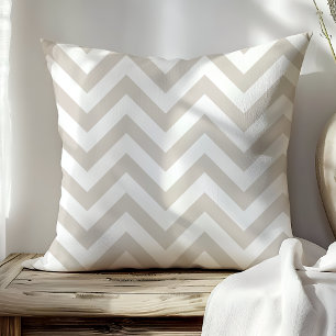 Cojín Decorativo Rayas de cebra beige y blancas de moda