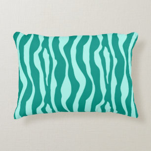 Cojín Decorativo Rayas de cebra - Turquesa y Aqua