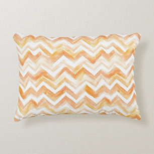 Cojín Decorativo Rayas de Chevron de Naranja Melocotón