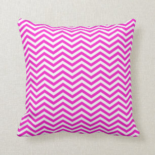 Cojín Decorativo Rayas de Chevron Magenta calientes