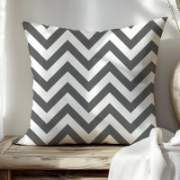 Rayas de Chevron Zigzag gris oscuro y blanco de mo