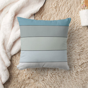 Cojín Decorativo Rayas de color azul y gris en papel de acuarela