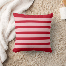 Cojín Decorativo Rayas de color minimalista rojo y rosa
